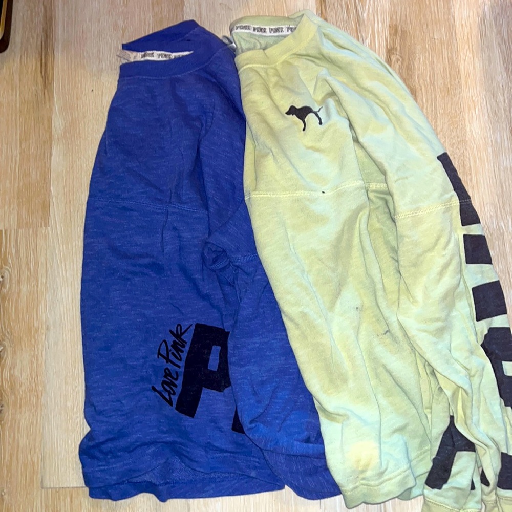 2 VS Pink long sleeve t-shirts, both size large